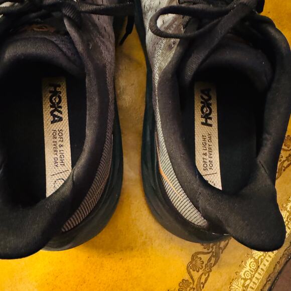 Hoka One One Clifton 8 Womens Sneakers Anthracite Copper Dark Grey Size 8.8B - Picture 3 of 11